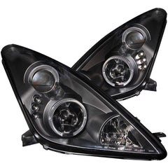 0005 CELICA PROJECTOR HEADLIGHT BLACK W/ HALO - Black Patch Performance - ANZO121387