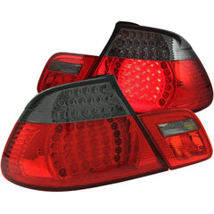 0106 BMW 3 SERIES LED TAILLIGHTS W/RED BULB AND SMOKE LENS DRIVER/PASSENGER - Black Patch Performance - ANZO321186