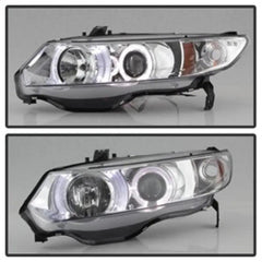 06 - 08 Honda Civic (Coupe) Headlight Set - Black Patch Performance - SPYD5010797