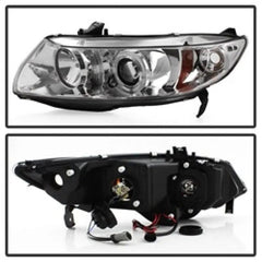 06 - 08 Honda Civic (Coupe) Headlight Set - Black Patch Performance - SPYD5010797