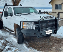 07.5 - 10 Chevrolet 2500/3500 Trail FX Front Diamond Plate Bumper - Black Patch Performance - FX3005