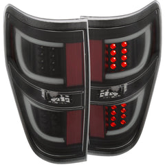 0913 F150 LED TAILLIGHTS BLACK DRIVER/PASSENGER - Black Patch Performance - ANZO311257