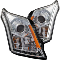 1015 SRX HEADLIGHT PROJECTOR W/PLANK STYLE DESIGN CHROME CLEAR DRIVE/PASS - Black Patch Performance - ANZO111307