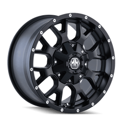 17x7.5 MAYHEM WARRIOR 5x110 5x5 Offset (30) Center Bore (72.62) Style #8015 | 8015 - 7760MB30 - Black Patch Performance - MAYH80157760MB30