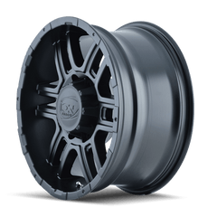 17x8 ION 179 5x5 Offset (10) Center Bore (83.82) Style #179 | 179 - 7873MB - Black Patch Performance - ION1797873MB