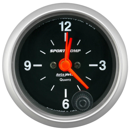 2-1/16 in. CLOCK, 12 HOUR, SPORT-COMP - Black Patch Performance - AUTO3385