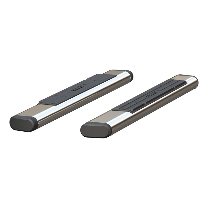 6" x 53" Polished Stainless Oval Side Bars (No Brackets) - Body from Black Patch Performance