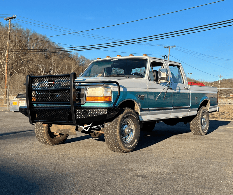 92-97 FORD F250/F350 DIAMOND PLATE RANCH STYLE BUMPER - RETROFIT OPTION - BUMPER from Black Patch Performance