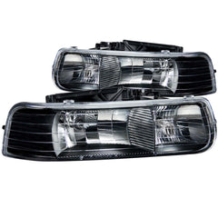 9902 SILVERADO 1500/0006 SUBURBAN/TAHOE BLACK CLEAR HEADLIGHTS DRIVE/PASS - HEADLIGHT SET from Black Patch Performance