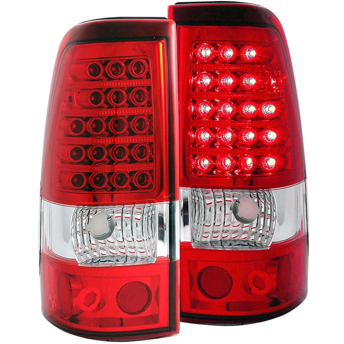 0306 SILVERADO LED TAILLIGHTS LED RED/CLEAR DRIVER/PASSENGER - Black Patch Performance - ANZO311007