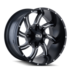 20x14 CALI OFF - ROAD TWISTED 8x180 Offset ( - 76) Center Bore (124.1) Style #9102 | 9102 - 2478M - Black Patch Performance - CALI91022478M