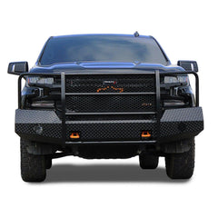 19.5 - 21 Chevrolet 1500 Trail FX Front Diamond Plate Bumper - Black Patch Performance - FX3024