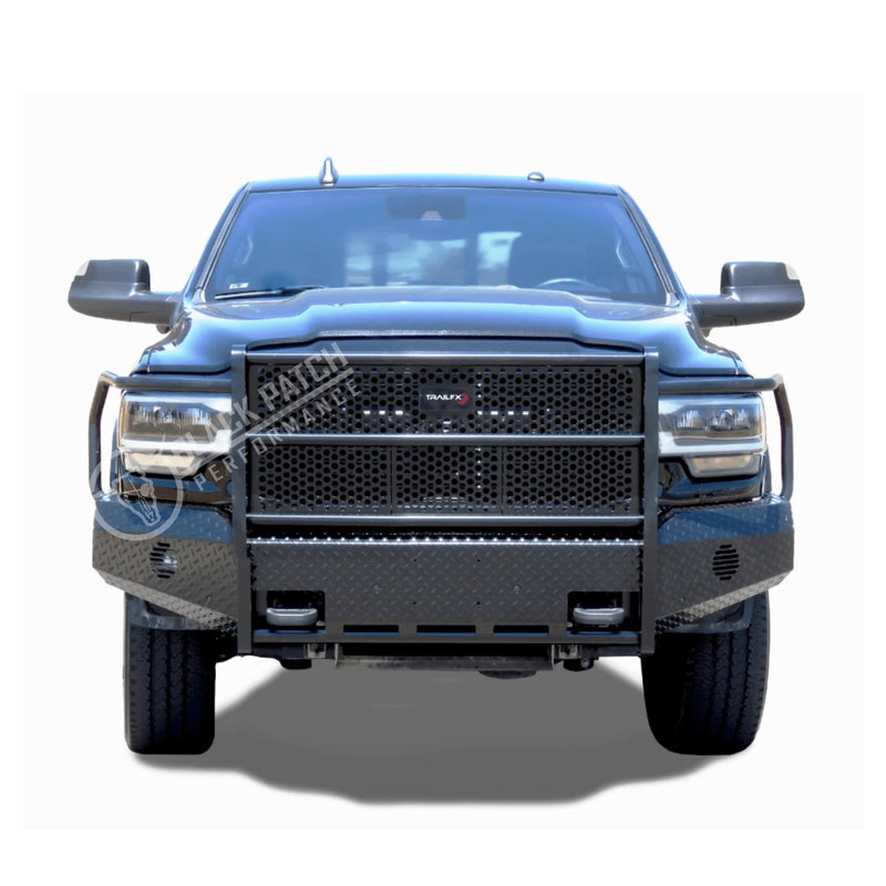 19 - 24 Ram 2500/3500 Trail FX Front Diamond Plate Bumper - Black Patch Performance - FX3030