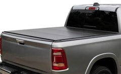 LOMAX FOLDING HARD COVER Tonneau Cover for 09-18 Ram 1500 &amp; 19-ON Classic 5' 7" Box w/o RamBox (Black) - Accessories from Black Patch Performance