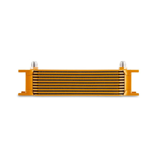 Mishimoto MMOC-10-8GD Universal 10-Row Oil Cooler, -8AN, Gold - Belts and Cooling from Black Patch Performance