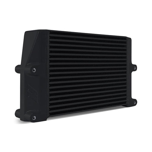 Mishimoto MMOC-SSO-10BK Heavy-Duty Bar and Plate Oil Cooler, 10in Core, Same-Side Outlets, Black - Belts and Cooling from Black Patch Performance