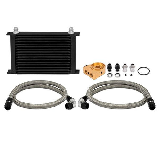 Mishimoto MMOC-UHTBK Universal Thermostatic Oil Cooler Kit, Black, 25 Row - Belts and Cooling from Black Patch Performance