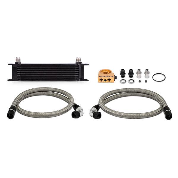 Mishimoto MMOC-UTBK Universal Thermostatic 10 Row Oil Cooler Kit, Black - Belts and Cooling from Black Patch Performance