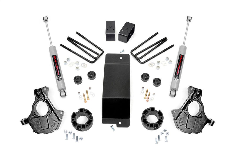 Rough Country 3.5 in Suspension Lift Knuckle Kit w/Shocks - 12430 - SUSPENSION LIFT KIT from Black Patch Performance