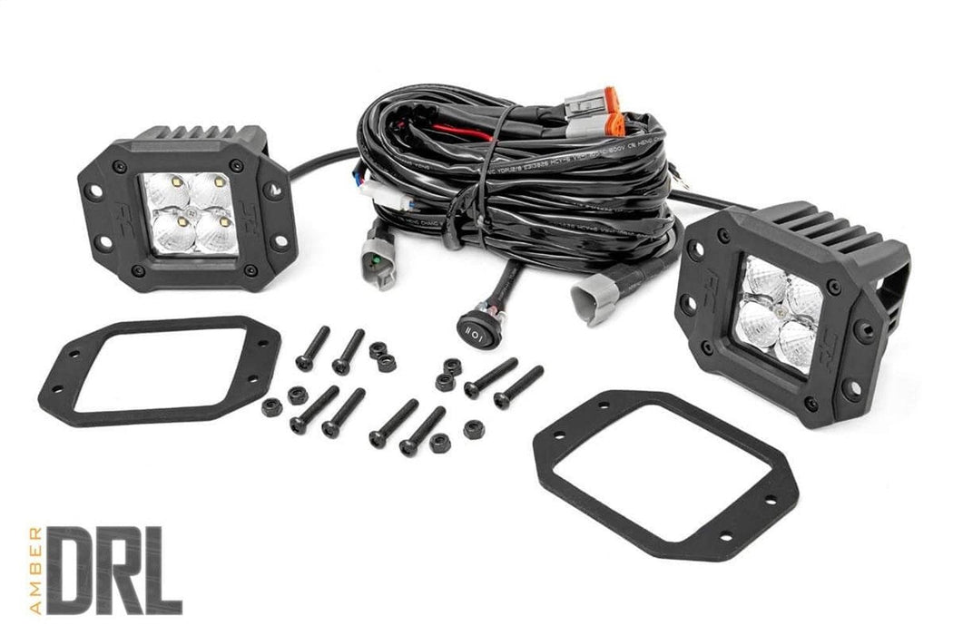 Rough Country Chrome Series Cree LED Fog Light Kit - 70803DRLA - FOG LIGHT from Black Patch Performance