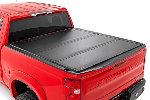 Rough Country Hard Tri-Fold Tonneau Bed Cover - 49120580 - TONNEAU COVER from Black Patch Performance