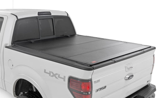 Rough Country Hard Tri-Fold Tonneau Bed Cover - 49214650 - TONNEAU COVER from Black Patch Performance