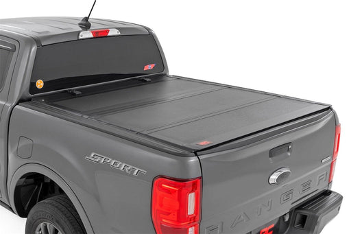 Rough Country Hard Tri-Fold Tonneau Bed Cover - 49220500 - TONNEAU COVER from Black Patch Performance