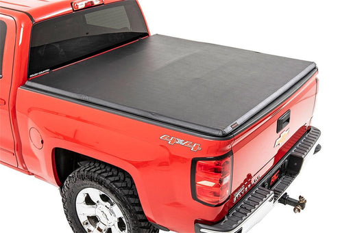 Rough Country Soft Tri-Fold Tonneau Bed Cover - 41207650 - TONNEAU COVER from Black Patch Performance