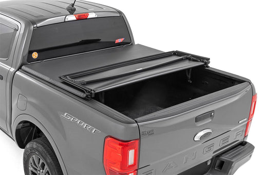 Rough Country Soft Tri-Fold Tonneau Bed Cover - 41219500 - TONNEAU COVER from Black Patch Performance