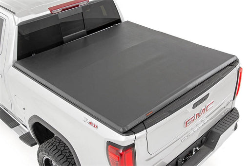 Rough Country Soft Tri-Fold Tonneau Bed Cover - 41308550 - TONNEAU COVER from Black Patch Performance