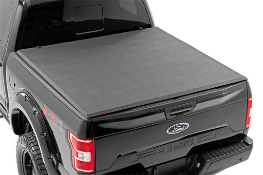 Rough Country Soft Tri-Fold Tonneau Bed Cover - 41515550 - TONNEAU COVER from Black Patch Performance
