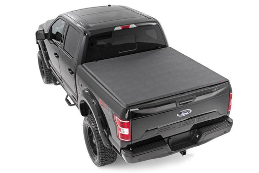 Rough Country Soft Tri-Fold Tonneau Bed Cover - 41515650 - TONNEAU COVER from Black Patch Performance