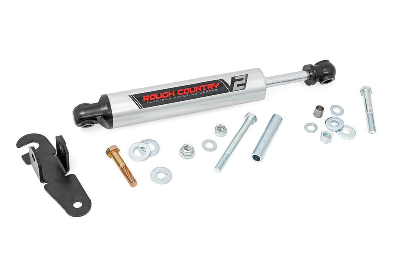 Rough Country V2 Steering Stabilizer - 8730170 - STEERING DAMPER from Black Patch Performance